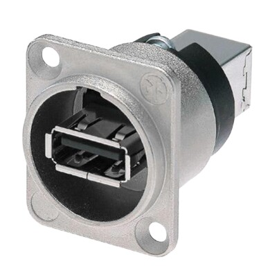 Neutrik NAUSB-W - USB A auf B (reversibel) Durchführung D Typ Gehäuse Buchse