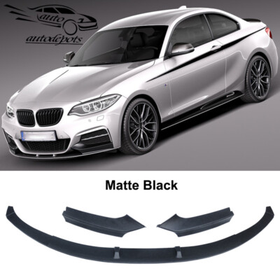 Matte Black For 2014-2021 BMW F22 F23 2 Series M Sport Front Bumper Lip Spoiler