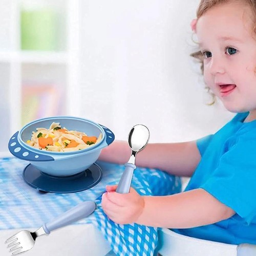 Stainless Steel Toddler Spoons, Kids Cutlery Spoons 9CV0 with Han Round and T4B5 - Imagen 3 de 22