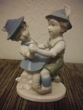 Karl Klette Original Germany Barvarian Boy and Girl Dancing Porcelain Figurine