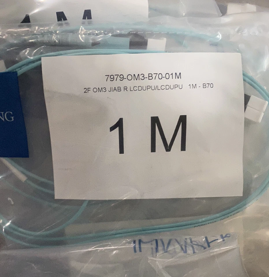 Corning 1M OM3 Fiber Patch Cable LC-LC 10G Duplex Multimode OM317979-OM3-B70-01M - Image 2 of 3