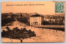 Postcard Panorama di Bergamo Italy B225