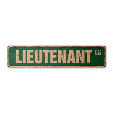 LIEUTENANT Vintage Street Sign Metal Plastic Army US military LT 1st