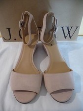 NEW J.CREW LAILA WEDGES IN SUEDE, E8356, SIZE 6, DELICATE PETAL 148