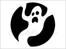 Creepy Ghost Stencil Halloween Pumpkin Carving 8.5" x 11" Reusable Sheet S750