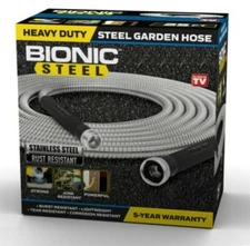 Bionic Steel Metal Garden Hose - Heavy Duty 304 Stainless Steel Lifetime Hose