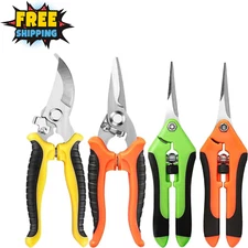 4 Pack Garden Pruning Shears - Stainless Steel Clippers, Scissors & Snips Set