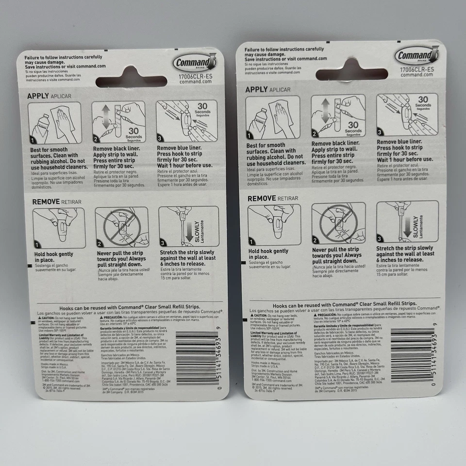 Command Damage Free Hanging Mini Hooks Clear 17006CLR- 2 Packs - Image 2 of 2