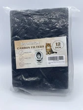 Luxoton Carbon Filters 12 Activated Carbon  Replacements for cat litter box