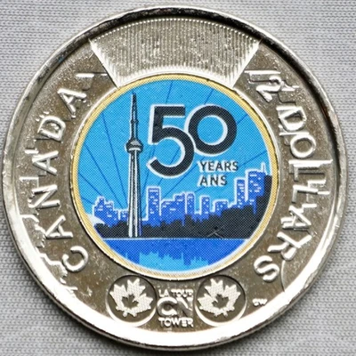 **NEW**CANADA / KANADA_2 Dollar 2026_CN Tower Toronto_original coloriert_unc - Bild 1 von 2