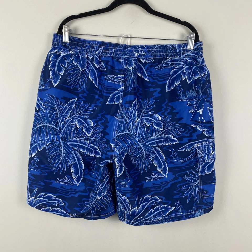 Bañador Polo Ralph Lauren Para Hombre XL Azul Estampado Tropical 8" Entrepierna Foto 4 de 4