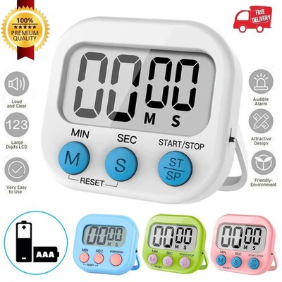 Magnetischer Küchentimer Uhr LCD-Digitalanzeige zum Kochen von Eiern lauter Alarm UK