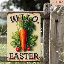 2D Easter Carrot Iron Sign Rustic Metal Wall Decor for Home,Bar,Cafe,Farmhouse