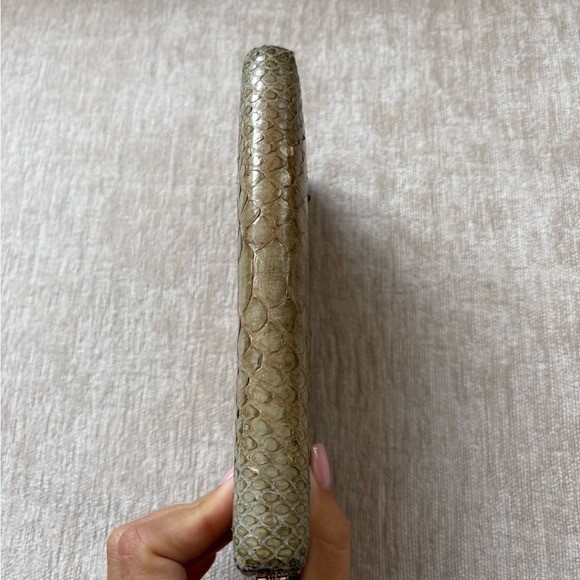 Authentic CHANEL multicolor python skin zip aroun… - image 4