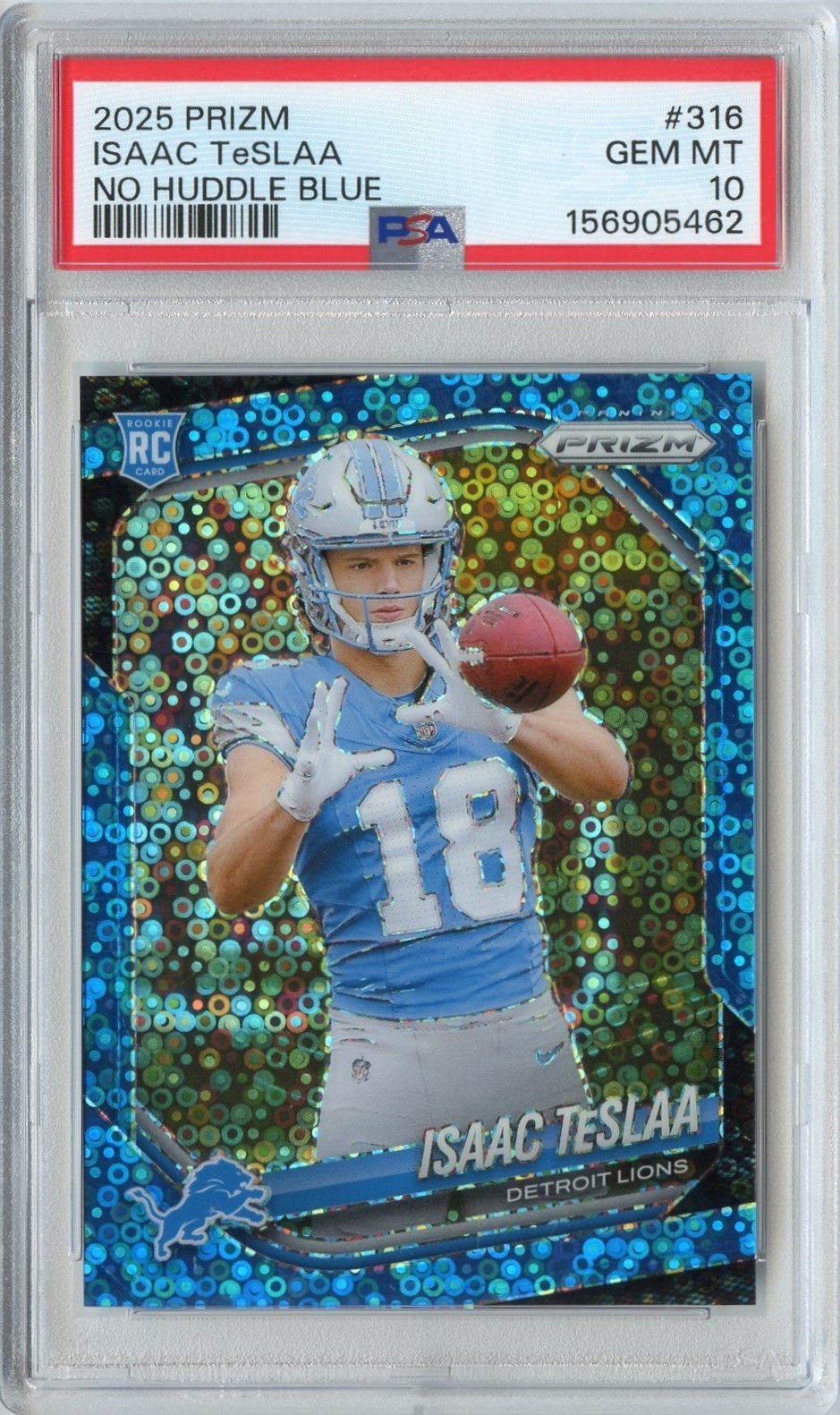 Isaac TeSlaa Panini Prizm #316 No Huddle Blue