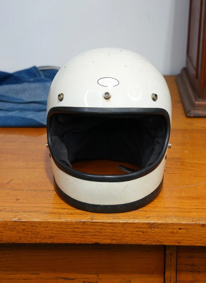 Casco de motocicleta Bell 1977 vintage estrella cara completa moto de nieve talla 7 3/8 Foto 2 de 4