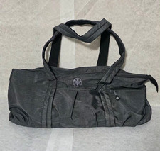 Gaiam Yoga Barre Gym Tote Bag Gray Nylon Large Travel Carryall Duffel