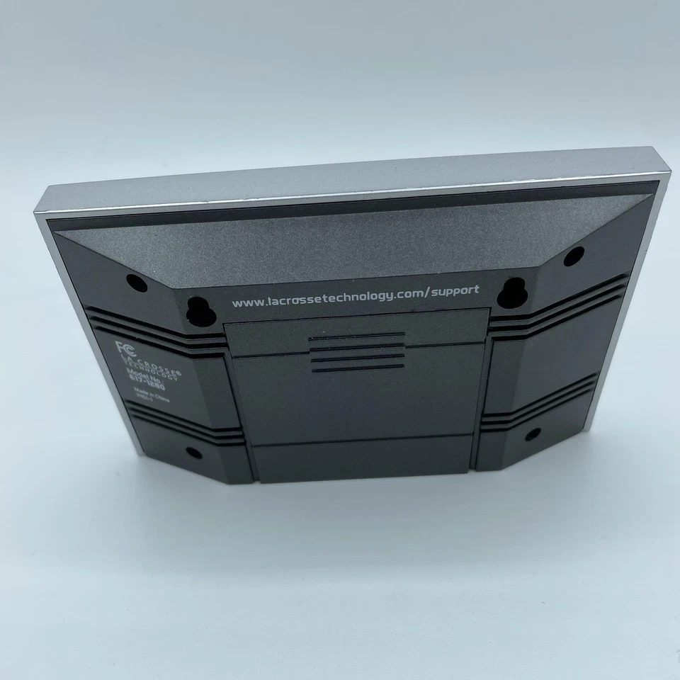 La Crosse Technology Atomic Alarm Clock Indoor Temp Moon Phase Blue LED Display - Image 3 of 4