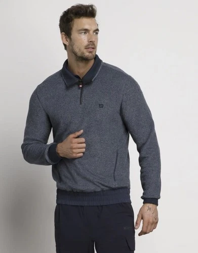 Wilson Grant Park Half-Zip Sweatshirt Fleece Mock Men’s Large Blue video thumbnail