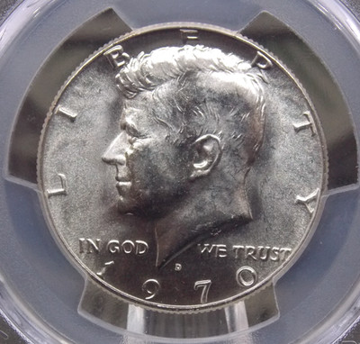 1970 "D" Kennedy Half Dollar 50c PCGS MS66 #128 Gem BU Uncirculated ECC ...