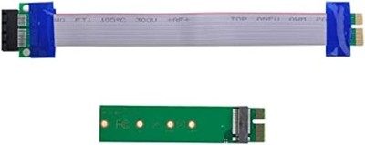 NFHK NGFF M-Key NVME AHCI SSD to PCI-E 3.0 1x x1 Vertical Adapter with Cable