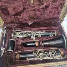 Feeren Vintage Clarinet Grenadilla Wood w/ Case Collectible Parts Repair