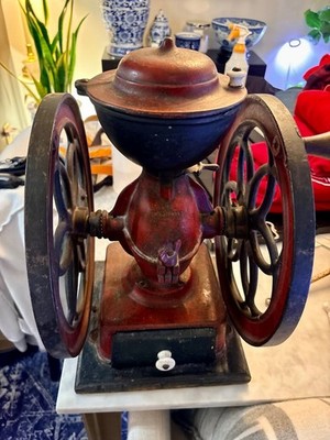 Antique 1870s Riverside Mfg Co N.Y. Trojan Coffee Grinder   / Working