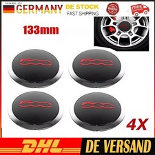 4XFür Fiat 500 Felgendeckel Nabenkappel Radkappe Blende rote Schrift 51939747 DE