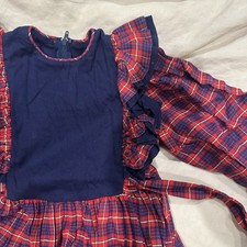 Girls 90s Vintage Dress Size 5 Holiday Christmas Dress, Ruffles Red Simi Brand