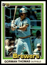 1981 Donruss #326b Gorman Thomas NRMT+