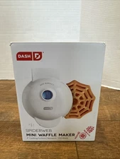 Dash Spider Web Mini Waffle Maker  4" Cooking Surface Non-Stick Halloween NEW