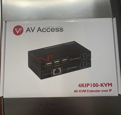 AV Access 4KIP100-KVM 4K KVM Extender over IP USB LAN Powered Black