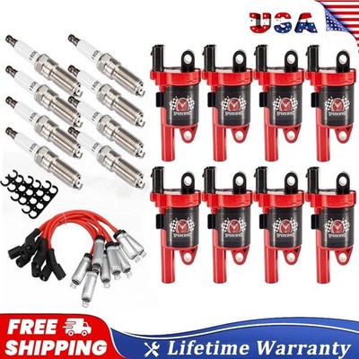 8x UF742 Coil & Spark Plug & Wire Tune Up Kit For Chevy Silverado 1500 6.2L 5.3L