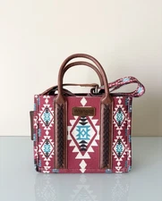 Wrangler Aztec Southwestern Print Mini Tote Crossbody Bag Handbag Canvas Tote