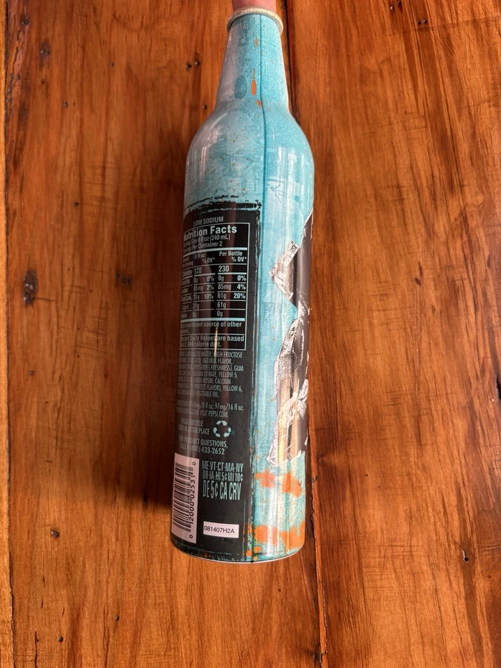 Винтажная топливная бутылка Mountain Dew Game Halo 3 Master Chief зеленая этикетка алюминий - Изображение 3 из 4