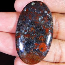56.40 CT 100% Natural Psilomelane Pyrite Oval Cabochon 26x45x5 mm Gemstone RH60