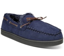 Club Room Men's Jake Plaid Slippers Blue Small 6-7 US NIB