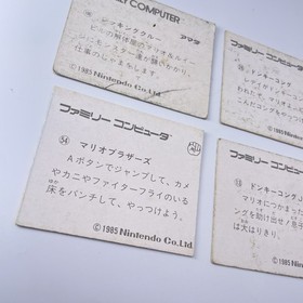 1985 Nintendo Famicom Vintage Menko Card 4pc Set Mario Bros Donkey Kong Jr AMADA
