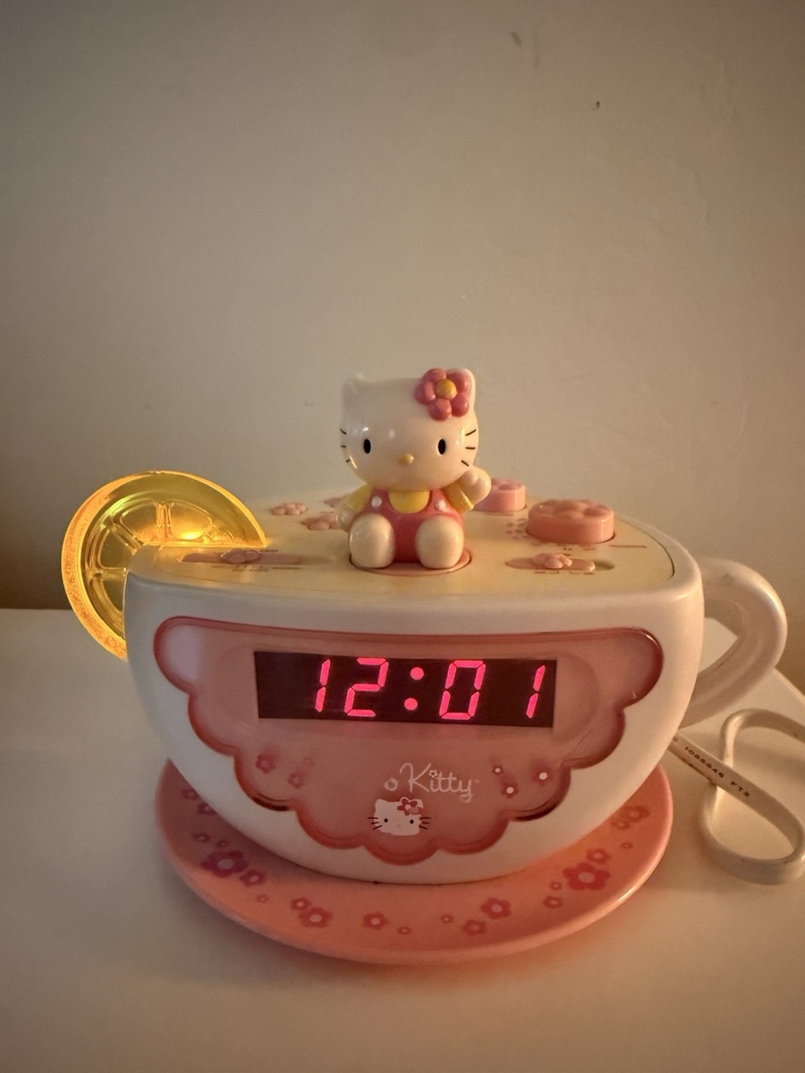 Hello Kitty Tea Cup Alarm Clock Radio Night Lemon Sanrio | eBay