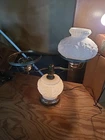 Vintage Floral Milk Glass Lamp