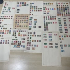 Commonwealth stamps. QV on. Inc Australia QV states. Vintage. leaves. D29