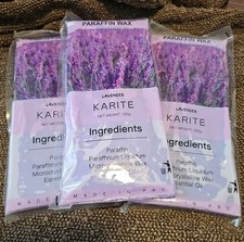 Lot of 3 Karite 200g Lavender Scented Paraffin Wax Refill Pack D1 