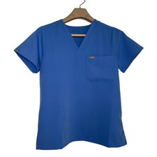 FIGS Catarina One Pocket Scrub Top Womens Size SMALL VNeck New Blue