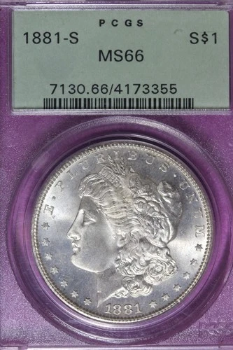 1881 S PCGS MS66 MORGAN SILVER DOLLAR #B52021