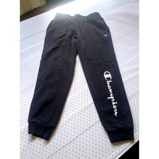 Champion Kids XL 14/16 Black Jogger Sweatpants Script Logo Fleece Pants Athletic