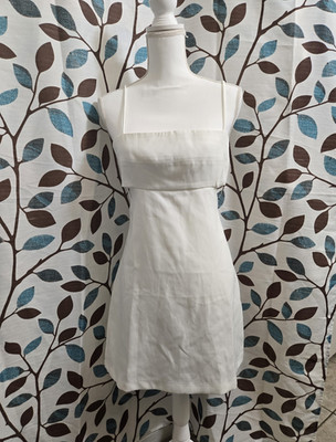 Emory Park White Mini Sundress Square Neck Sleeveless Strappy Size M