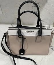 Kate Spade New York Cameron Large Satchel beige black white