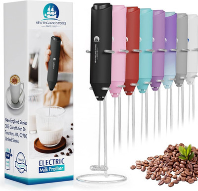 Powerful Milk Frother Handheld Foam Maker, Mini Whisk Drink Mixer for Coffee, Ca