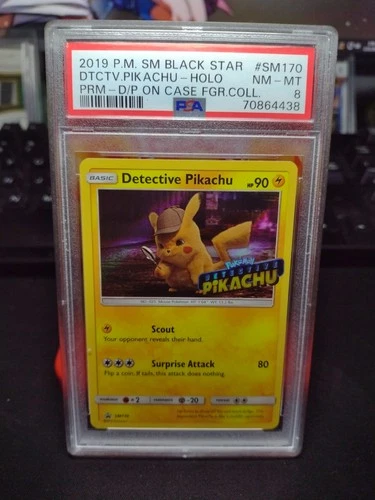 2019 POKEMON BLACK STAR PROMO SM170 | DETECTIVE PIKACHU PSA 8