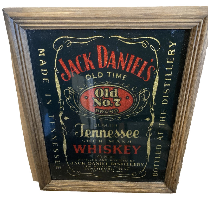 Jack Daniel’s No. 7 original Tennessee Whiskey wood framed bar sign